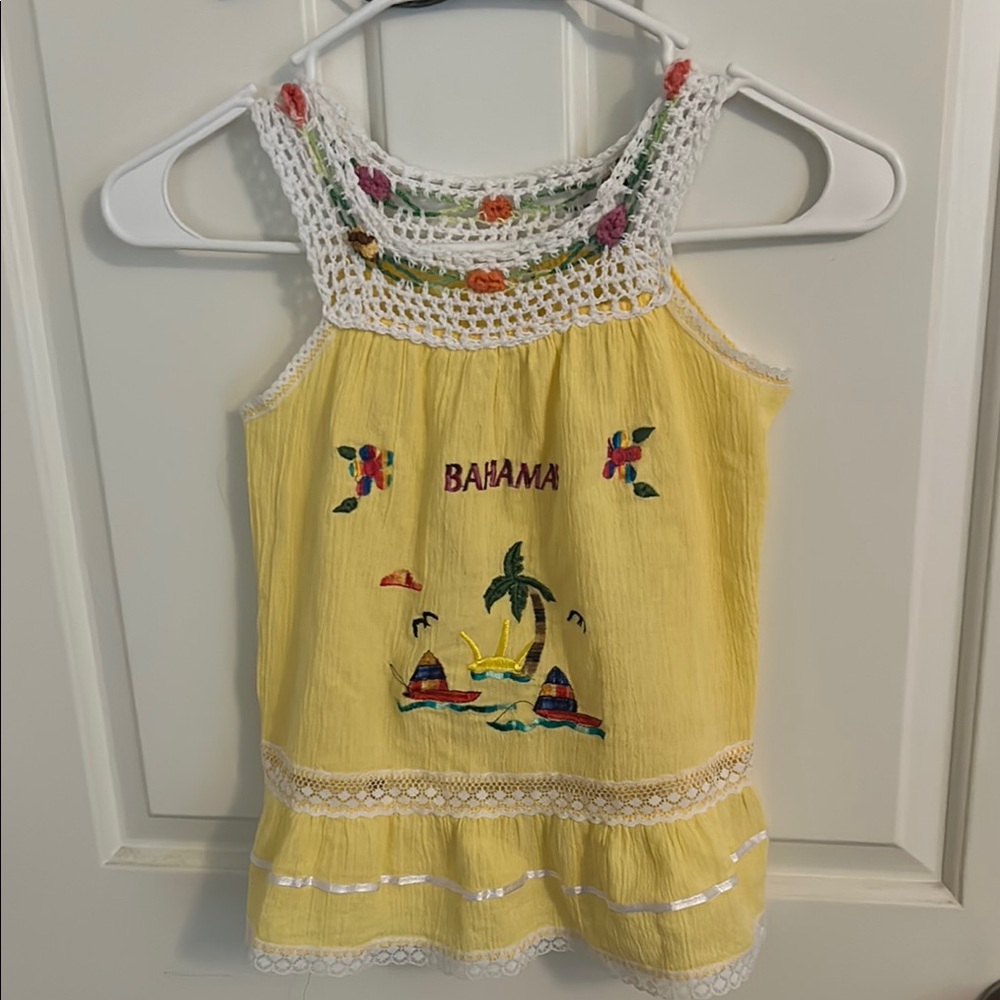Yellow Embroidered Kids Top
